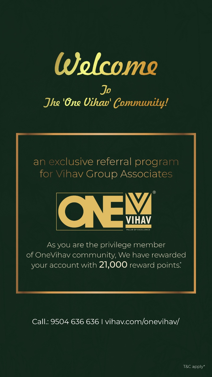 One Vihav Welcome